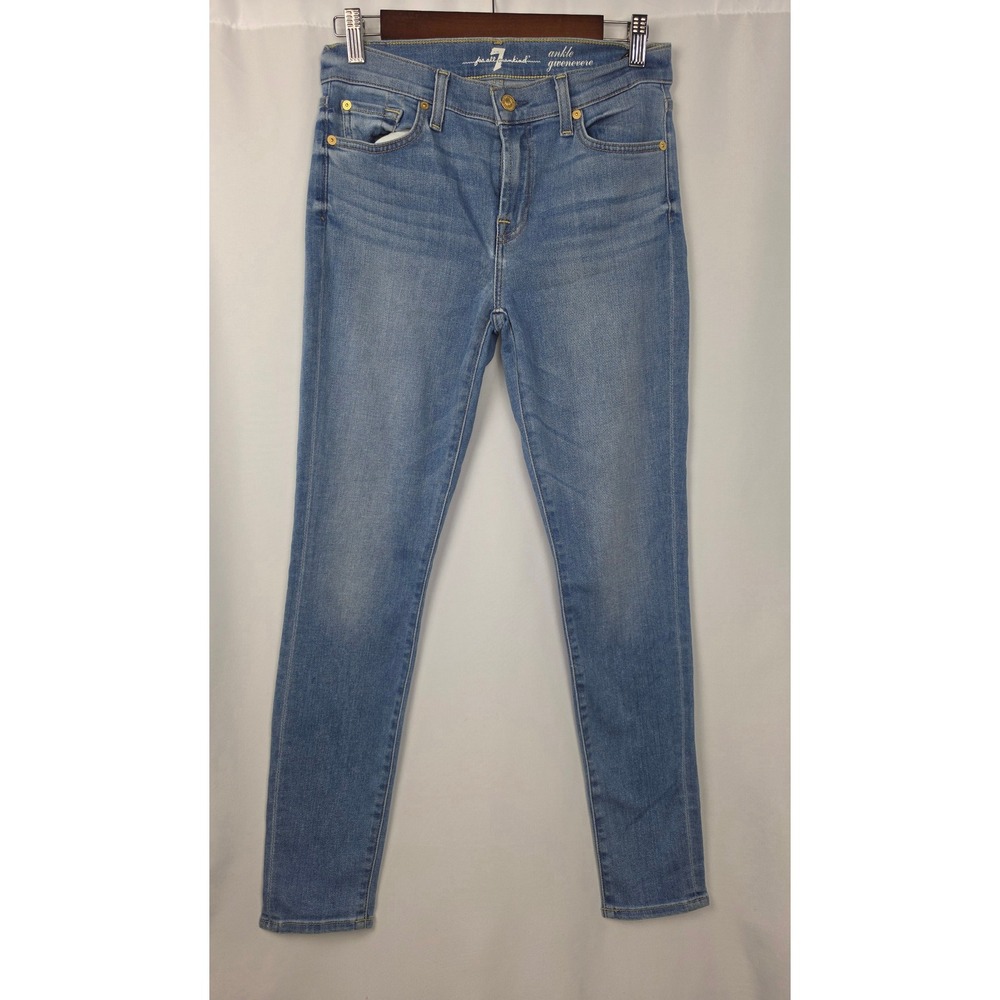 7 For All Mankind Ankle Gwenevere Jeans Size 28 Blue Skinny Ankle Denim